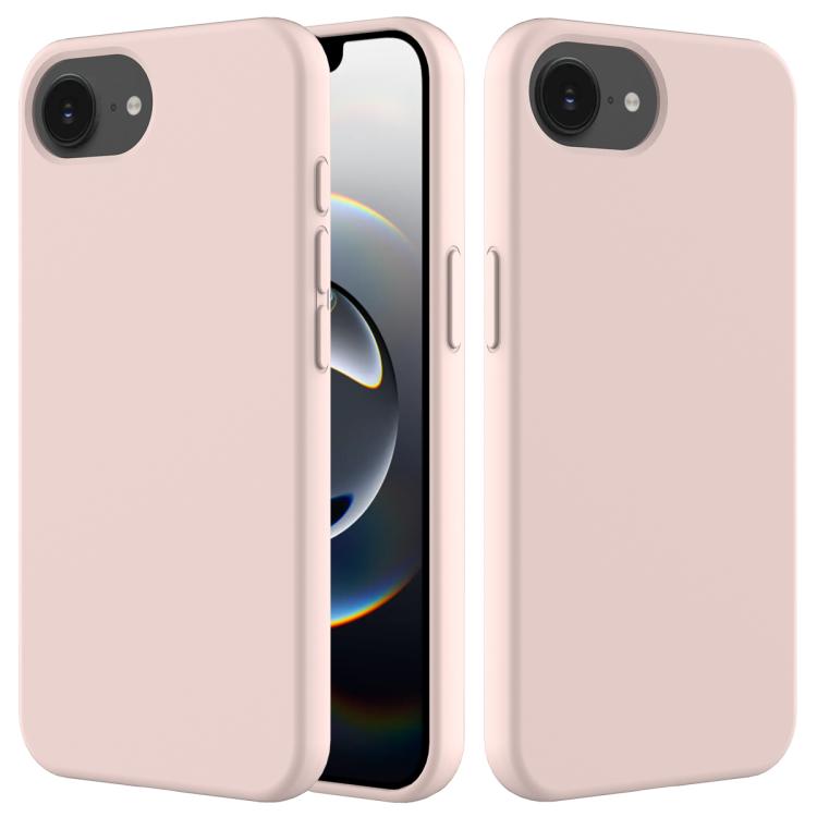 For iPhone 16e Solid Color Silicone Phone Case(Sand Pink) - iPhone 16e Cases by PMC TechLife | Online Shopping South Africa | PMC TechLife | Buy Now Pay Later Mobicred