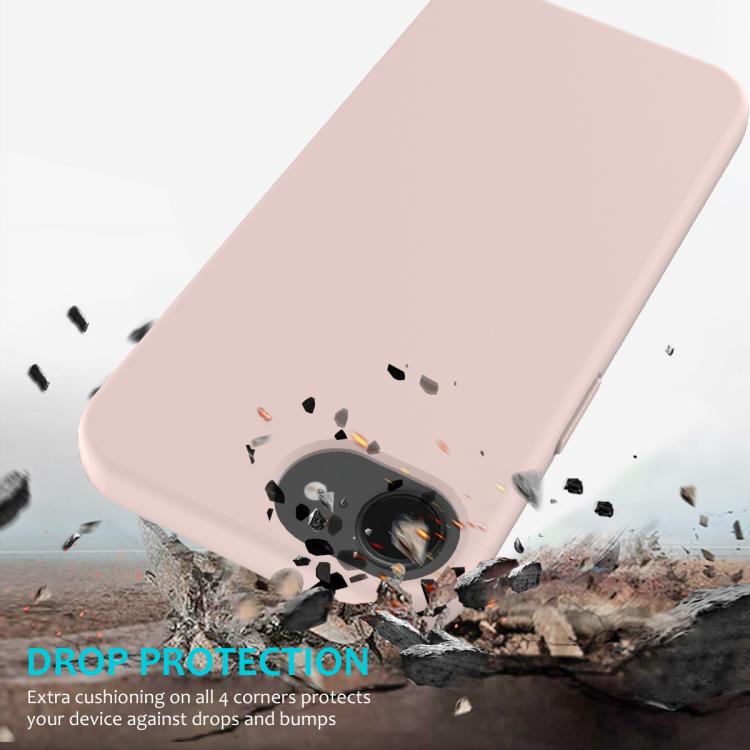 For iPhone 16e Solid Color Silicone Phone Case(Sand Pink) - iPhone 16e Cases by PMC TechLife | Online Shopping South Africa | PMC TechLife | Buy Now Pay Later Mobicred