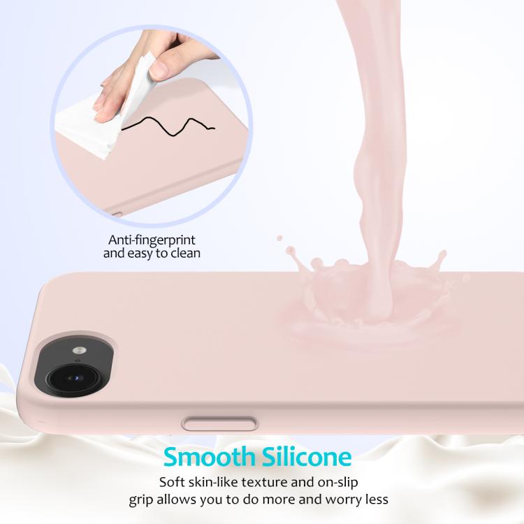 For iPhone 16e Solid Color Silicone Phone Case(Sand Pink) - iPhone 16e Cases by PMC TechLife | Online Shopping South Africa | PMC TechLife | Buy Now Pay Later Mobicred