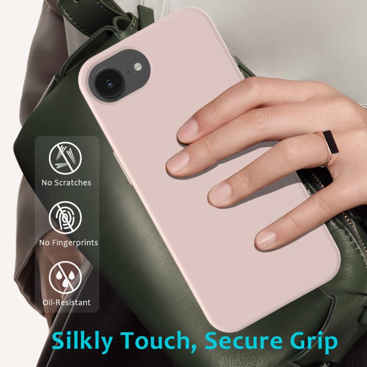 For iPhone 16e Solid Color Silicone Phone Case(Sand Pink) - iPhone 16e Cases by PMC TechLife | Online Shopping South Africa | PMC TechLife | Buy Now Pay Later Mobicred