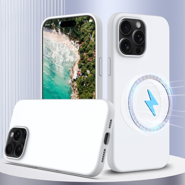 For iPhone 16 Pro Max Shockproof Silicone Magsafe Phone Case(White) - iPhone 16 Pro Max Cases by PMC Jewellery | Online Shopping South Africa | PMC Jewellery | Buy Now Pay Later Mobicred