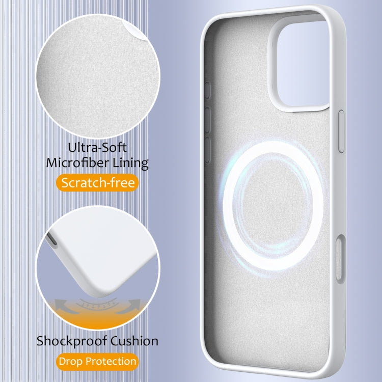 For iPhone 16 Pro Max Shockproof Silicone Magsafe Phone Case(White) - iPhone 16 Pro Max Cases by PMC Jewellery | Online Shopping South Africa | PMC Jewellery | Buy Now Pay Later Mobicred