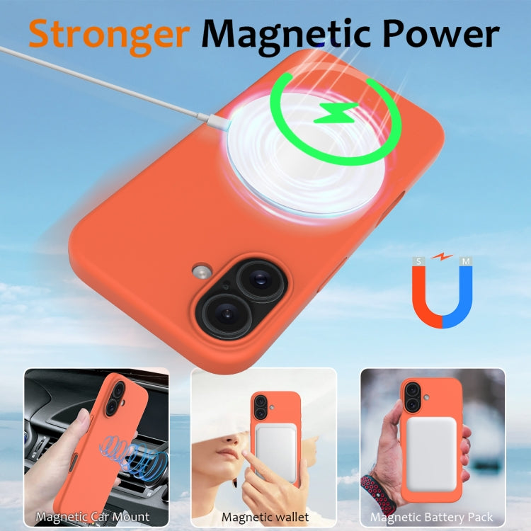 For iPhone 16 Shockproof Silicone Magsafe Phone Case(Gold Orange) - iPhone 16 Cases by PMC Jewellery | Online Shopping South Africa | PMC Jewellery | Buy Now Pay Later Mobicred