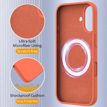 For iPhone 16 Shockproof Silicone Magsafe Phone Case(Gold Orange) - iPhone 16 Cases by PMC Jewellery | Online Shopping South Africa | PMC Jewellery | Buy Now Pay Later Mobicred