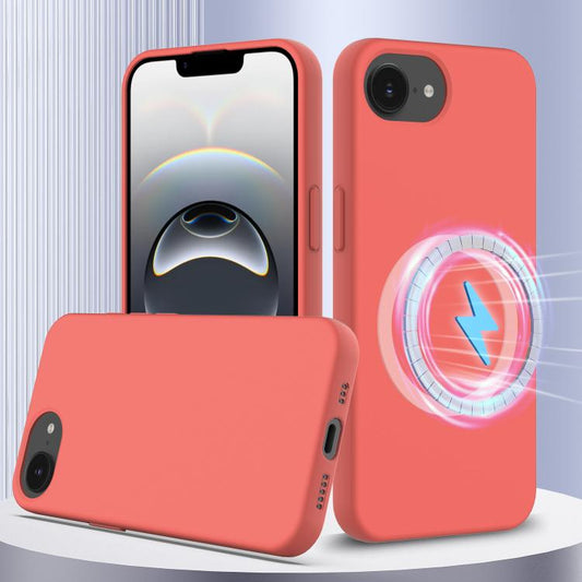 For iPhone 16e Shockproof Silicone Magsafe Phone Case(Pink Orange) - iPhone 16e Cases by PMC Jewellery | Online Shopping South Africa | PMC Jewellery | Buy Now Pay Later Mobicred