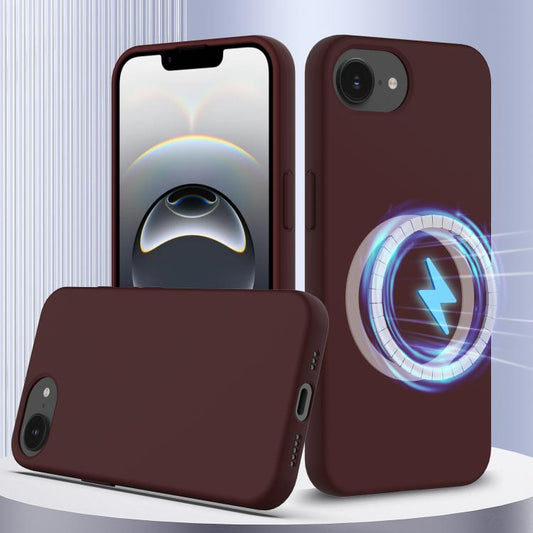 For iPhone 16e Shockproof Silicone Magsafe Phone Case(Plum Color) - iPhone 16e Cases by PMC Jewellery | Online Shopping South Africa | PMC Jewellery | Buy Now Pay Later Mobicred