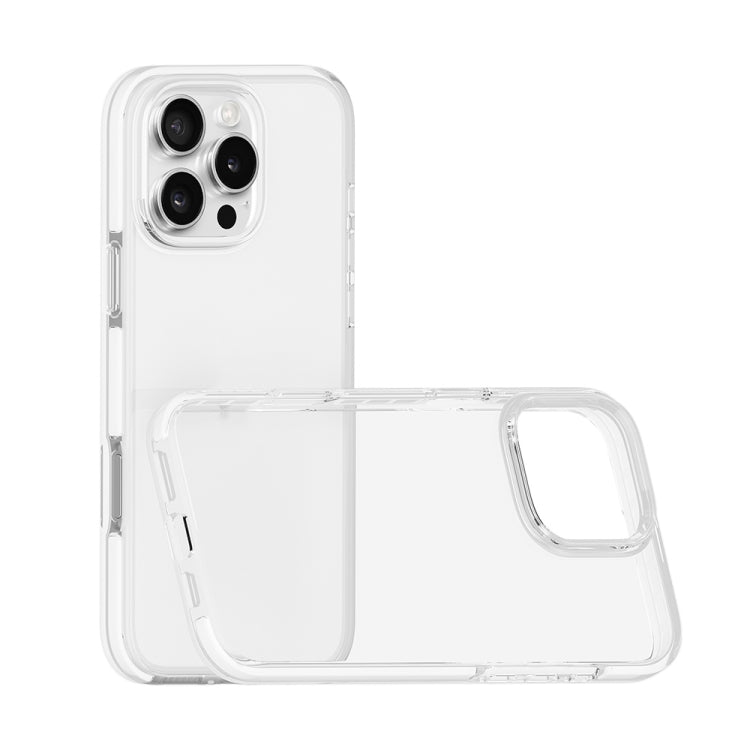 For iPhone 16 Pro Max Two-color Shockproof High Transparency TPU Phone Case(White) - iPhone 16 Pro Max Cases by PMC Jewellery | Online Shopping South Africa | PMC Jewellery | Buy Now Pay Later Mobicred