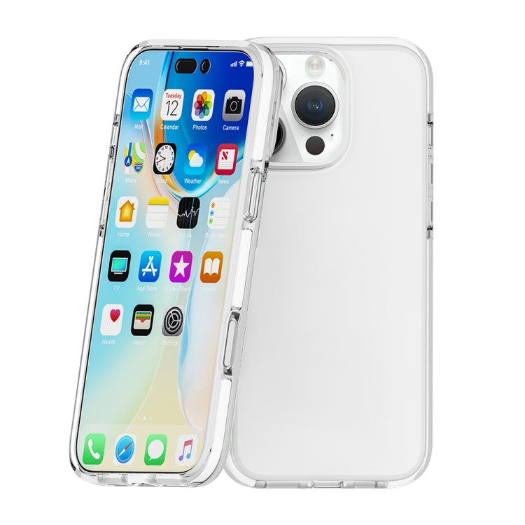 For iPhone 16 Pro Max Two-color Shockproof High Transparency TPU Phone Case(White) - iPhone 16 Pro Max Cases by PMC Jewellery | Online Shopping South Africa | PMC Jewellery | Buy Now Pay Later Mobicred