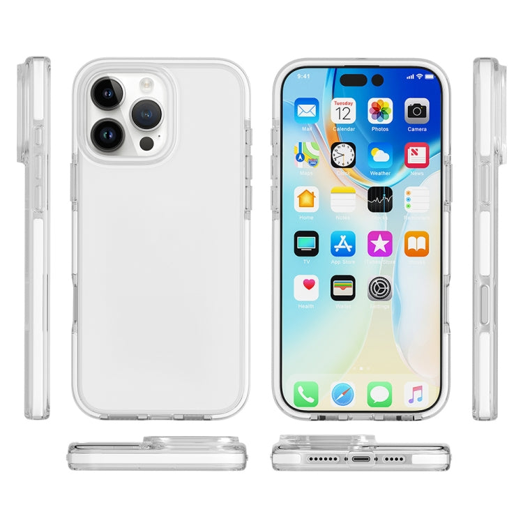 For iPhone 16 Pro Two-color Shockproof High Transparency TPU Phone Case(White) - iPhone 16 Pro Cases by PMC TechLife | Online Shopping South Africa | PMC TechLife | Buy Now Pay Later Mobicred