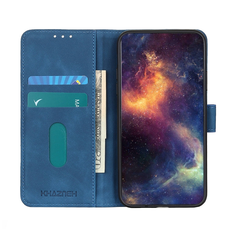 For iPhone 16 Plus KHAZNEH Retro Texture Leather Phone Case(Blue) - iPhone 16 Plus Cases by PMC Jewellery | Online Shopping South Africa | PMC Jewellery | Buy Now Pay Later Mobicred