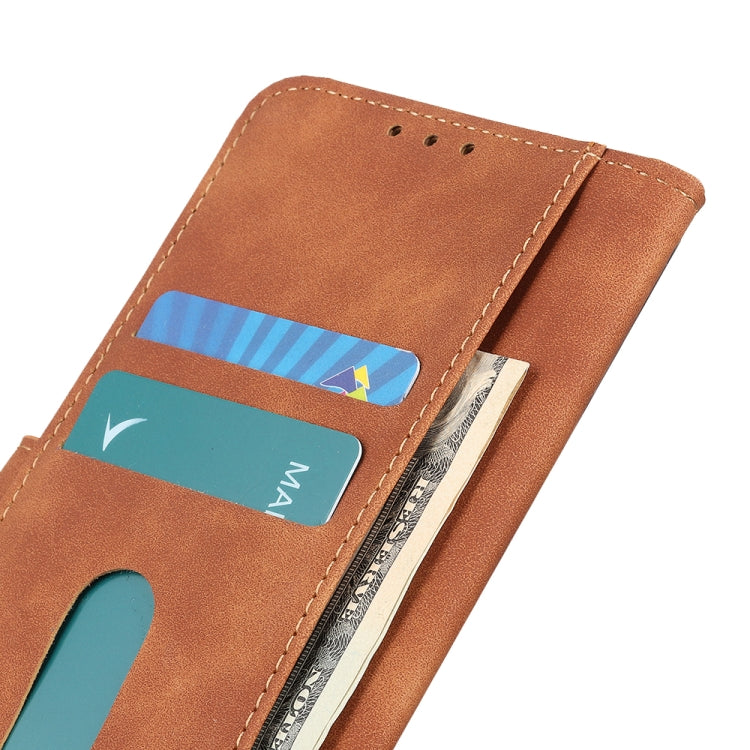 For iPhone 16e KHAZNEH Retro Texture Leather Phone Case(Brown) - iPhone 16e Cases by PMC TechLife | Online Shopping South Africa | PMC TechLife | Buy Now Pay Later Mobicred