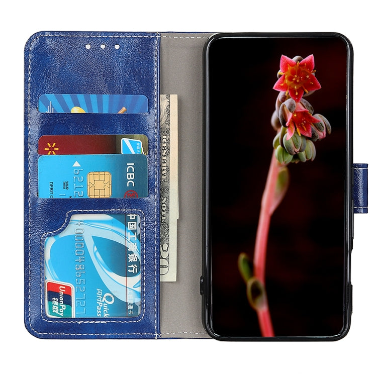 For iPhone 16e Retro Crazy Horse Texture Horizontal Flip Leather Phone Case(Blue) - iPhone 16e Cases by PMC TechLife | Online Shopping South Africa | PMC TechLife | Buy Now Pay Later Mobicred