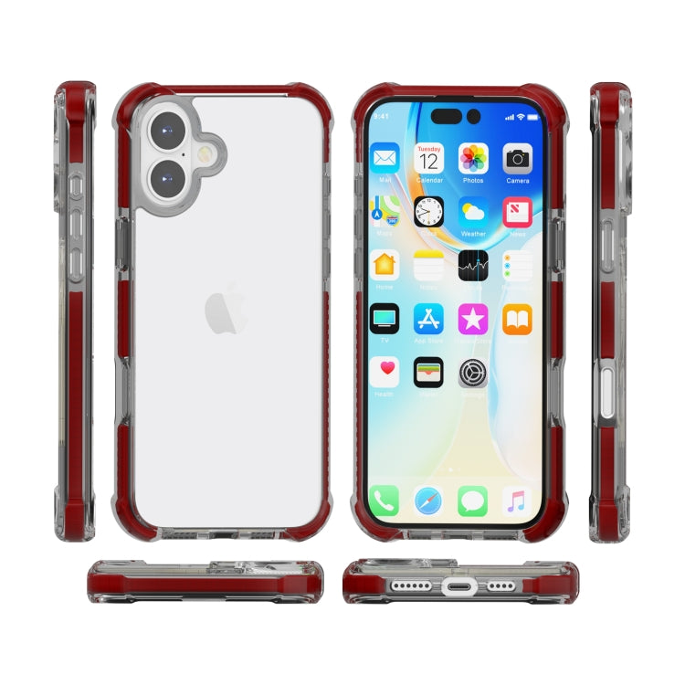 For iPhone 16 Four-corner Shockproof TPU + Acrylic Phone Case(Brown) - iPhone 16 Cases by PMC TechLife | Online Shopping South Africa | PMC TechLife | Buy Now Pay Later Mobicred