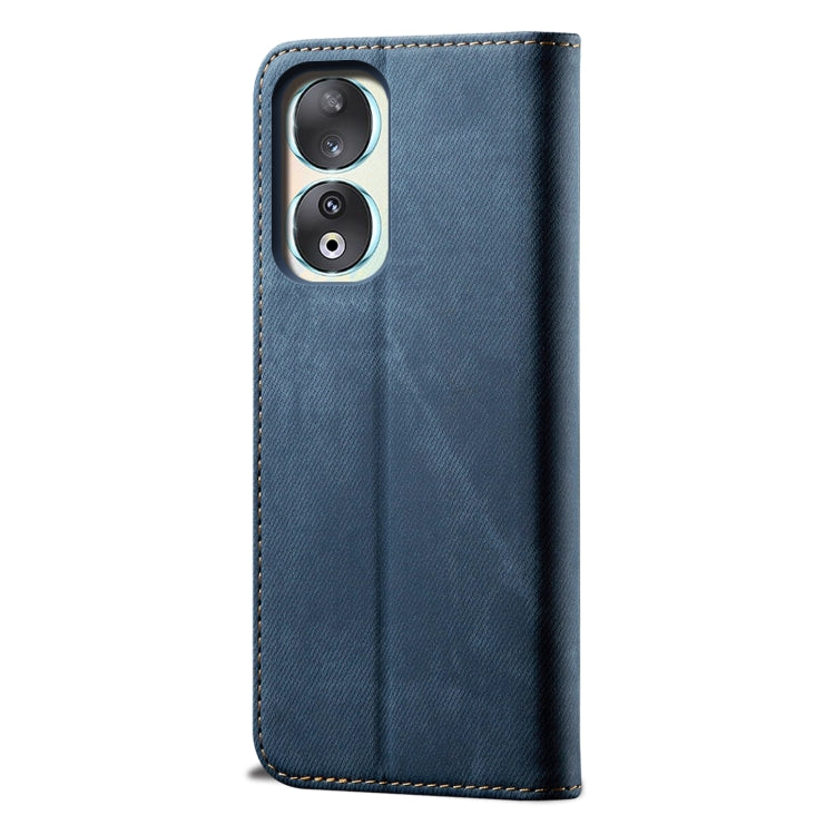 For Honor 90 Pro Denim Texture Flip Leather Phone Case(Blue) - Honor Cases by PMC Jewellery | Online Shopping South Africa | PMC Jewellery | Buy Now Pay Later Mobicred