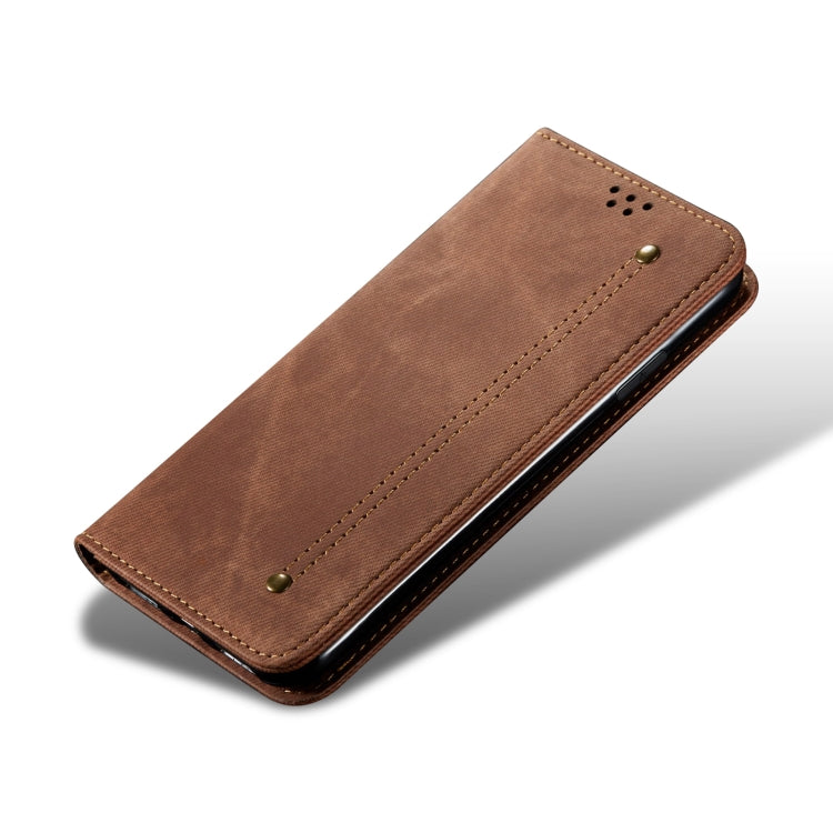 For Honor X6A Denim Texture Flip Leather Phone Case(Brown) - Honor Cases by PMC Jewellery | Online Shopping South Africa | PMC Jewellery | Buy Now Pay Later Mobicred