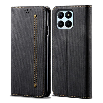 For Honor X6A Denim Texture Flip Leather Phone Case(Black) - Honor Cases by PMC Jewellery | Online Shopping South Africa | PMC Jewellery | Buy Now Pay Later Mobicred