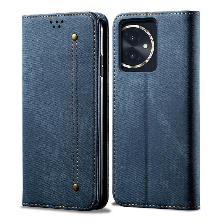 For Honor 100 Denim Texture Flip Leather Phone Case(Blue) - Honor Cases by PMC Jewellery | Online Shopping South Africa | PMC Jewellery | Buy Now Pay Later Mobicred