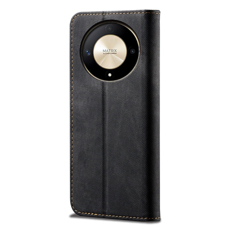 For Honor Magic6 Lite / X9b 5G Denim Texture Flip Leather Phone Case(Black) - Honor Cases by PMC Jewellery | Online Shopping South Africa | PMC Jewellery | Buy Now Pay Later Mobicred