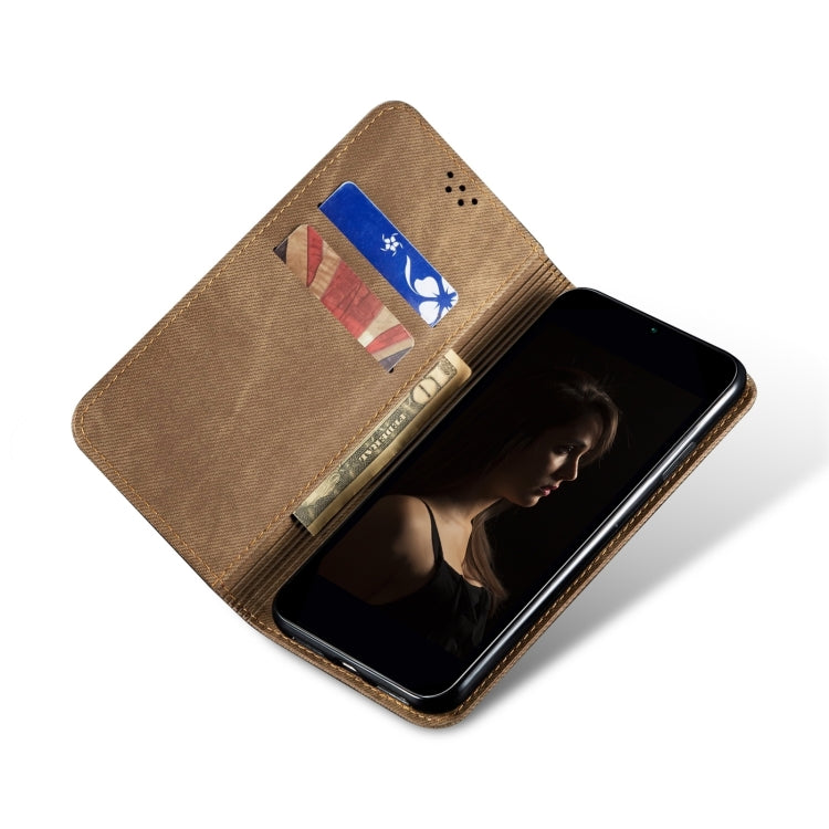 For Honor Magic6 Denim Texture Flip Leather Phone Case(Khaki) - Honor Cases by PMC Jewellery | Online Shopping South Africa | PMC Jewellery | Buy Now Pay Later Mobicred