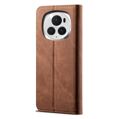 For Honor Magic6 Denim Texture Flip Leather Phone Case(Brown) - Honor Cases by PMC Jewellery | Online Shopping South Africa | PMC Jewellery | Buy Now Pay Later Mobicred