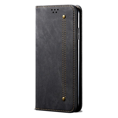 For Honor Magic6 Denim Texture Flip Leather Phone Case(Black) - Honor Cases by PMC Jewellery | Online Shopping South Africa | PMC Jewellery | Buy Now Pay Later Mobicred