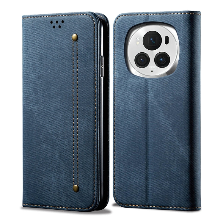 For Honor Magic6 Pro Denim Texture Flip Leather Phone Case(Blue) - Honor Cases by PMC Jewellery | Online Shopping South Africa | PMC Jewellery | Buy Now Pay Later Mobicred