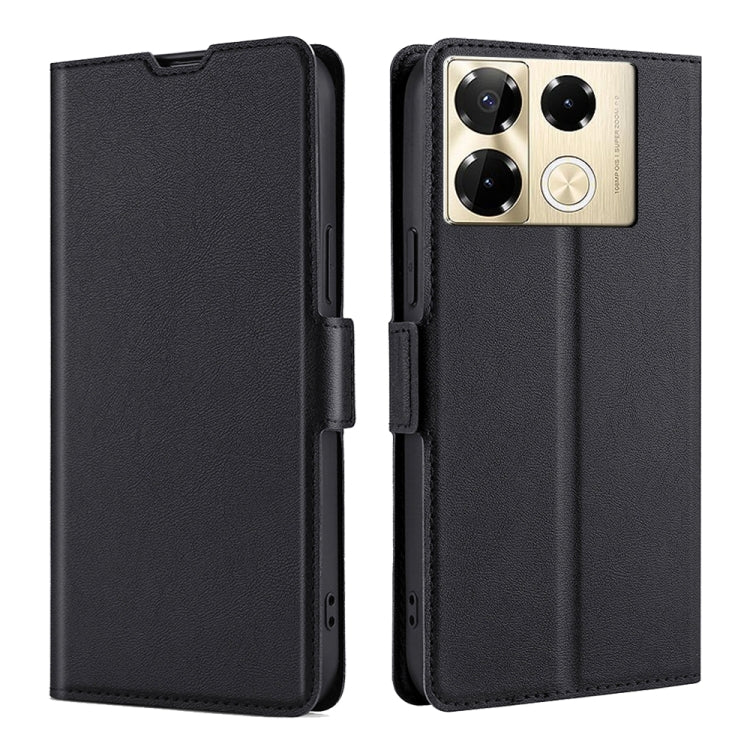 For Infinix Note 40 Pro 4G Ultra-thin Voltage Side Buckle Horizontal Flip Leather Phone Case(Black) - Infinix Cases by PMC Jewellery | Online Shopping South Africa | PMC Jewellery | Buy Now Pay Later Mobicred