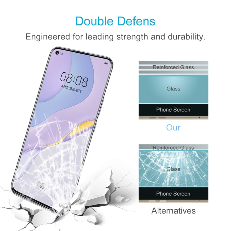 For Huawei nova 7 50 PCS Half-screen Transparent Tempered Glass Film - Huawei Tempered Glass by PMC Jewellery | Online Shopping South Africa | PMC Jewellery