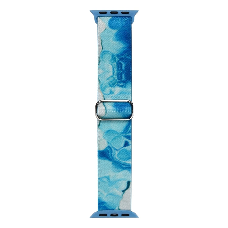 For Apple Watch SE 2022 44mm Painted Pattern Nylon Replacement Watch Band(Ocean Blue) - Watch Bands by PMc TechLife | Online Shopping South Africa | PMc TechLife | Buy Now Pay Later Mobicred