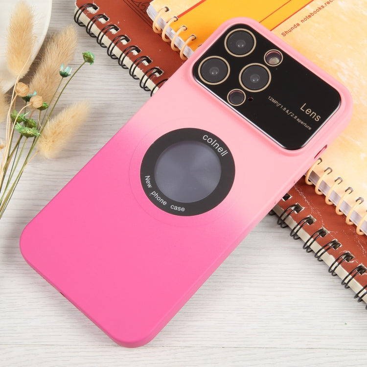 For iPhone 11 Gradient Silicone Shockproof Magsafe Phone Case with Lens Film(Pink Rose) - iPhone 11 Cases by PMC Jewellery | Online Shopping South Africa | PMC Jewellery