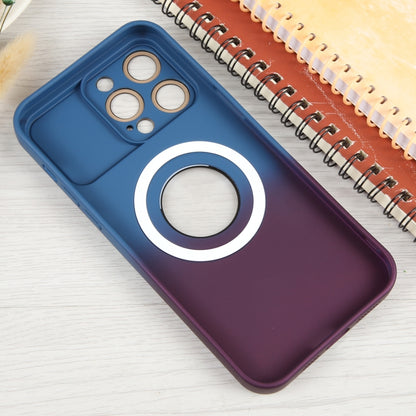 For iPhone 15 Pro Gradient Silicone Shockproof Magsafe Phone Case with Lens Film(Blue Red) - iPhone 15 Pro Cases by PMC Jewellery | Online Shopping South Africa | PMC Jewellery