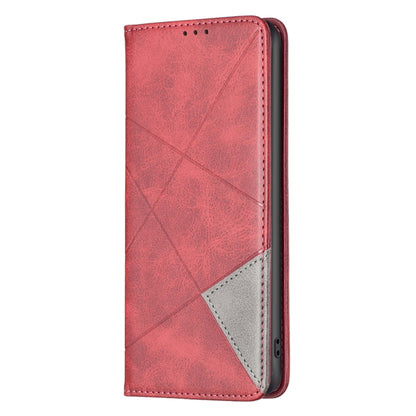 For Motorola Moto G54 5G EU Edition Rhombus Texture Magnetic Leather Phone Case(Red) - Motorola Cases by PMC Jewellery | Online Shopping South Africa | PMC Jewellery | Buy Now Pay Later Mobicred