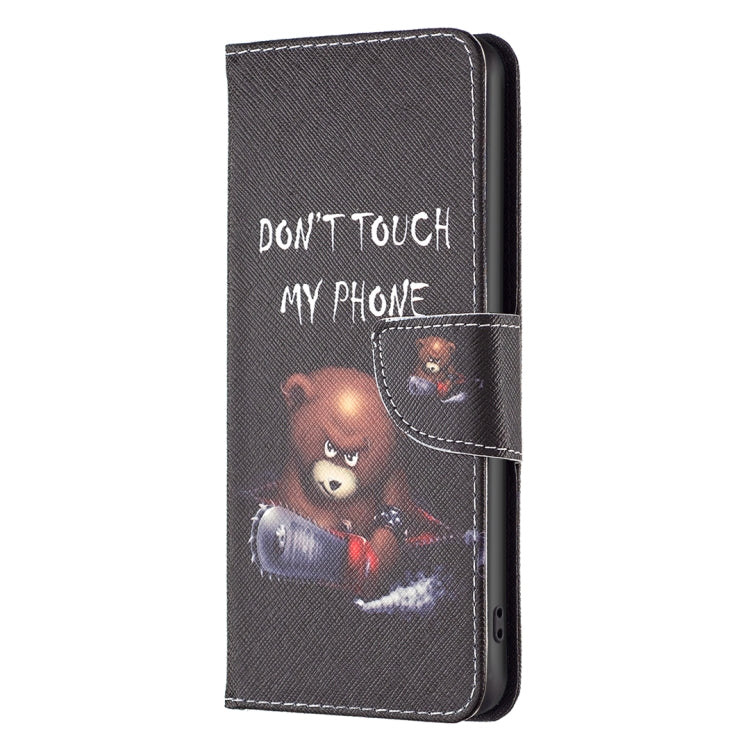 For Realme C53 Colored Drawing Pattern Leather Phone Case(Bear) - Realme Cases by PMC Jewellery | Online Shopping South Africa | PMC Jewellery | Buy Now Pay Later Mobicred