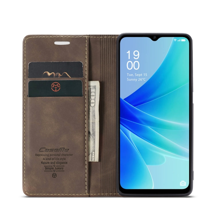 For OPPO A57 4G Global/A57S 4G Global/A77 4G Global CaseMe 013 Multifunctional Horizontal Flip Leather Phone Case(Coffee) - OPPO Cases by CaseMe | Online Shopping South Africa | PMC Jewellery | Buy Now Pay Later Mobicred