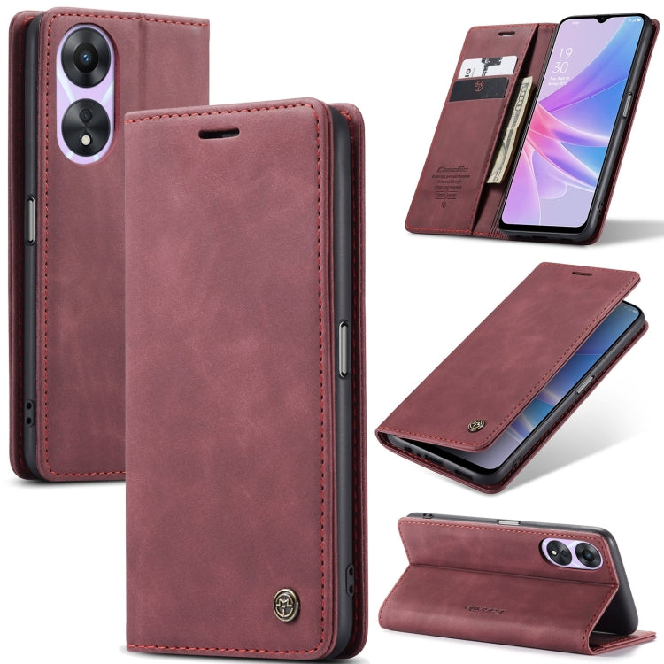 For OPPO A58 5G / A58X 5G CaseMe 013 Multifunctional Horizontal Flip Leather Phone Case(Wine Red) - OPPO Cases by CaseMe | Online Shopping South Africa | PMC Jewellery | Buy Now Pay Later Mobicred