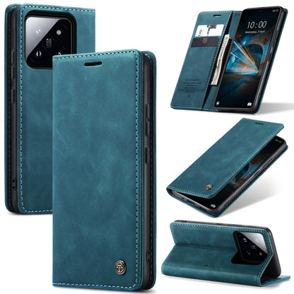 For Xiaomi 14 CaseMe 013 Multifunctional Horizontal Flip Leather Phone Case(Blue) - 14 Cases by CaseMe | Online Shopping South Africa | PMC Jewellery | Buy Now Pay Later Mobicred