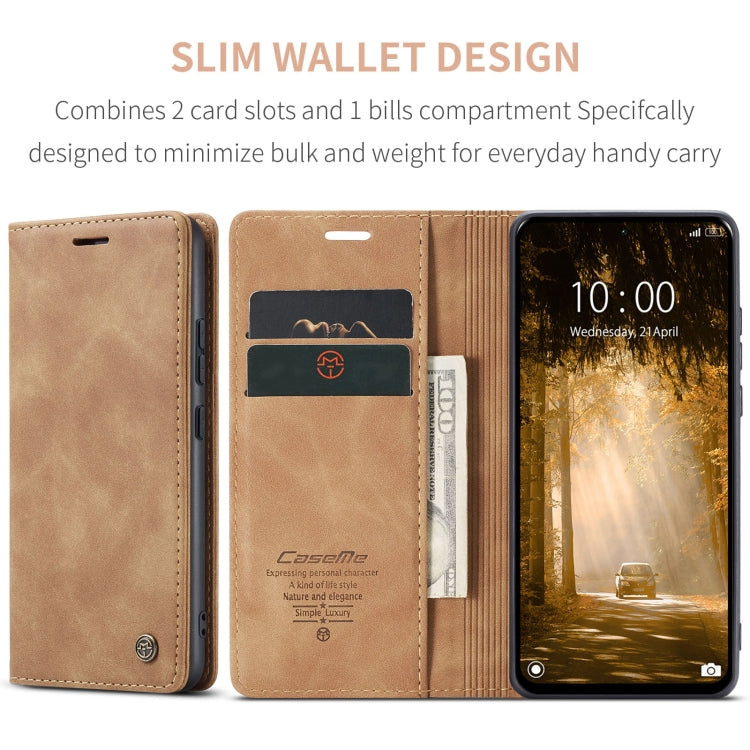 For Xiaomi Redmi Note 13 4G CaseMe 013 Multifunctional Horizontal Flip Leather Phone Case(Brown) - Xiaomi Cases by CaseMe | Online Shopping South Africa | PMC Jewellery | Buy Now Pay Later Mobicred