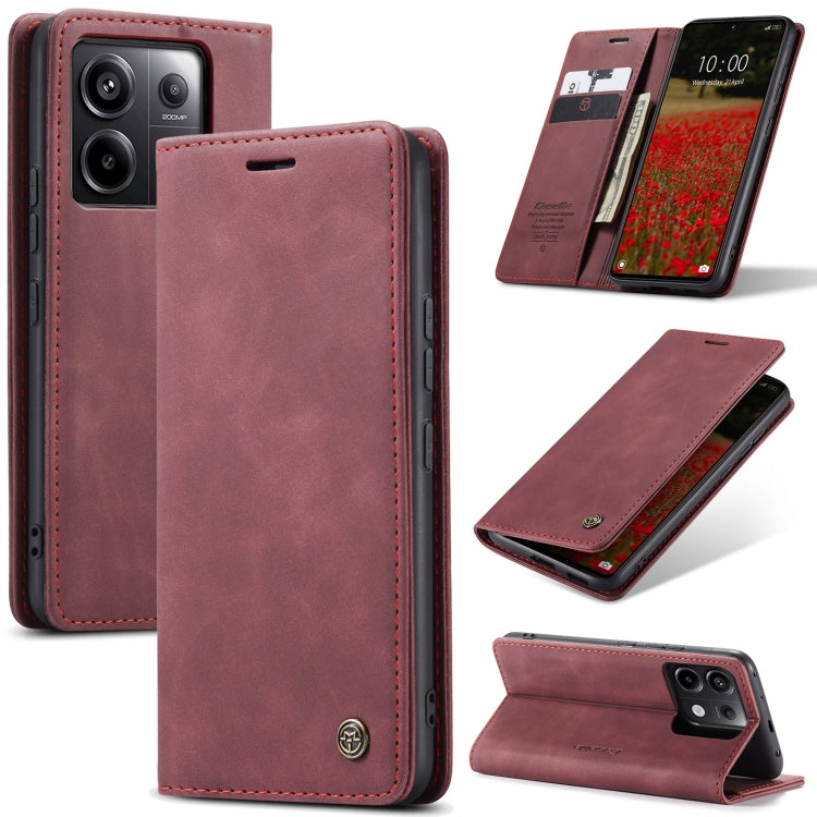 For Xiaomi Redmi Note 13 Pro 5G CaseMe 013 Multifunctional Horizontal Flip Leather Phone Case(Wine Red) - Xiaomi Cases by CaseMe | Online Shopping South Africa | PMC Jewellery | Buy Now Pay Later Mobicred