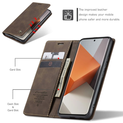 For Xiaomi Redmi Note 13 Pro+ CaseMe 013 Multifunctional Horizontal Flip Leather Phone Case(Coffee) - Xiaomi Cases by CaseMe | Online Shopping South Africa | PMC Jewellery | Buy Now Pay Later Mobicred