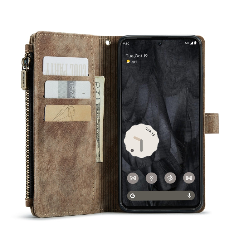 For Google Pixel 8 Pro CaseMe C30 Multifunctional Leather Phone Case(Brown) - Google Cases by CaseMe | Online Shopping South Africa | PMC Jewellery | Buy Now Pay Later Mobicred