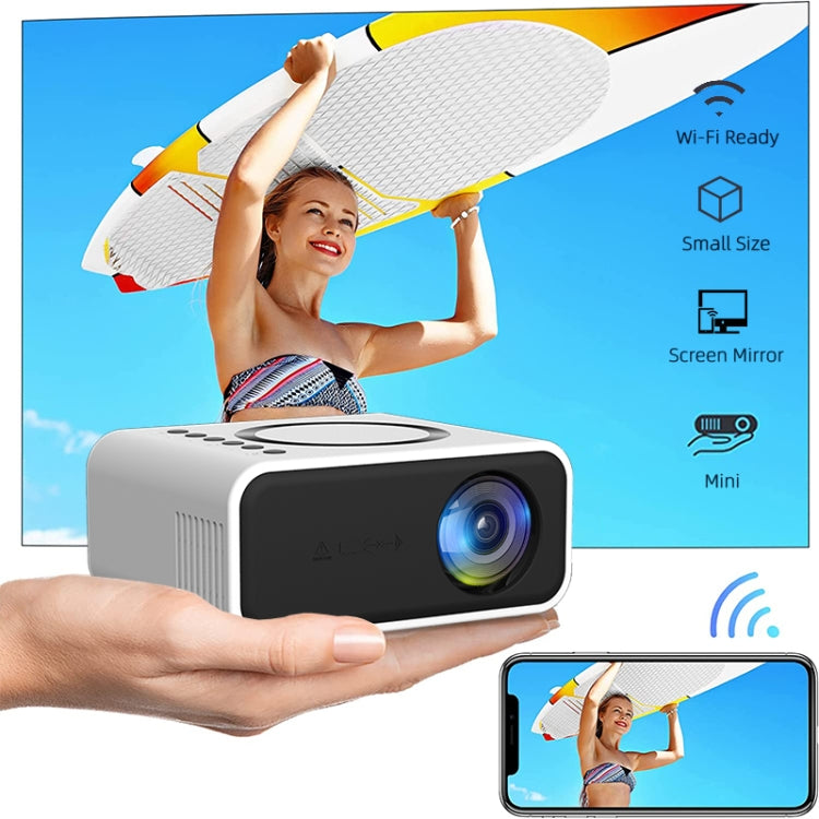 T300S 320x240 24ANSI Lumens Mini LCD Projector Supports Wired & Wireless Same Screen, Specification:EU Plug(White) - Mini Projector by PMC Jewellery | Online Shopping South Africa | PMC Jewellery | Buy Now Pay Later Mobicred