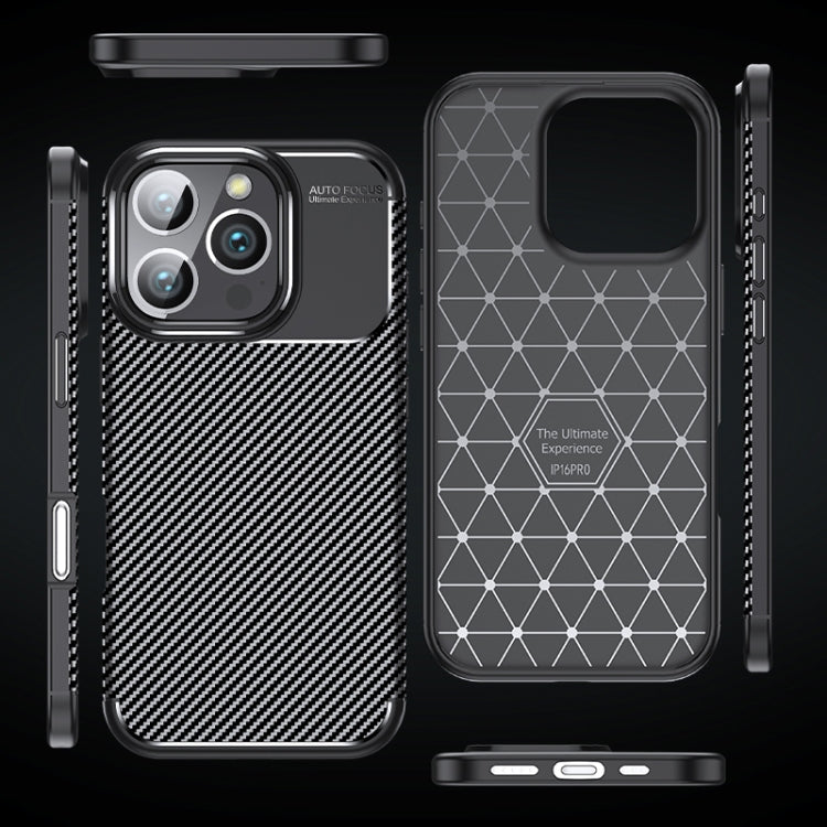 For iPhone 16 Pro Max Carbon Fiber Texture Shockproof TPU Phone Case(Black) - iPhone 16 Pro Max Cases by PMC Jewellery | Online Shopping South Africa | PMC Jewellery | Buy Now Pay Later Mobicred