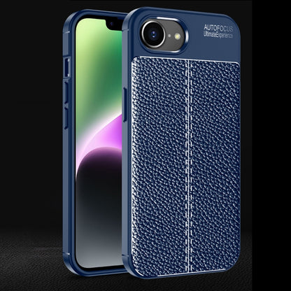 For iPhone SE 2024 Litchi Texture Shockproof TPU Phone Case(Blue) - More iPhone Cases by PMC Jewellery | Online Shopping South Africa | PMC Jewellery | Buy Now Pay Later Mobicred