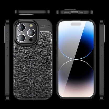 For iPhone 16 Pro Litchi Texture Shockproof TPU Phone Case(Black) - iPhone 16 Pro Cases by PMC Jewellery | Online Shopping South Africa | PMC Jewellery | Buy Now Pay Later Mobicred