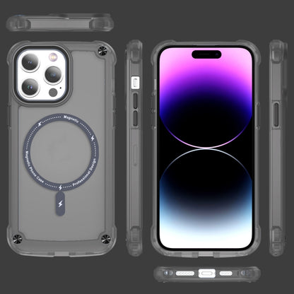 For iPhone 16 Pro Skin Feel TPU + PC MagSafe Magnetic Phone Case(Transparent Black) - iPhone 16 Pro Cases by PMC Jewellery | Online Shopping South Africa | PMC Jewellery | Buy Now Pay Later Mobicred