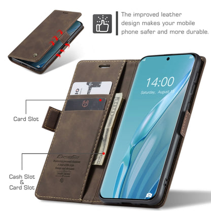 For Huawei P60 Art CaseMe 013 Multifunctional Horizontal Flip Leather Phone Case(Coffee) - Huawei Cases by CaseMe | Online Shopping South Africa | PMC Jewellery | Buy Now Pay Later Mobicred