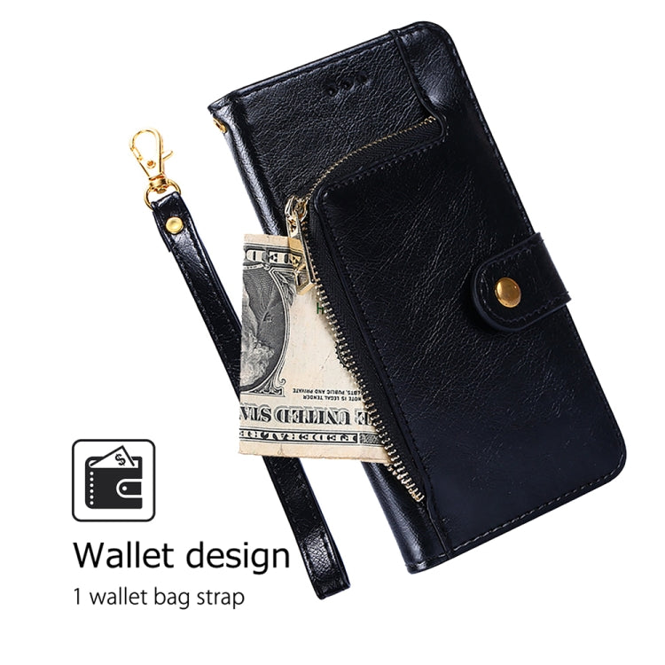 For Realme 12 5G Zipper Bag Leather Phone Case(Black) - Realme Cases by PMC TechLife | Online Shopping South Africa | PMC TechLife | Buy Now Pay Later Mobicred