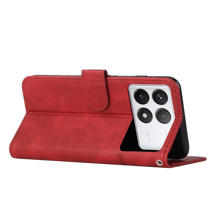 For Xiaomi Redmi K70 / K70 Pro Stitching Calf Texture Buckle Leather Phone Case(Red) - K70 Pro Cases by PMC Jewellery | Online Shopping South Africa | PMC Jewellery | Buy Now Pay Later Mobicred