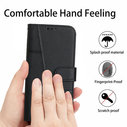 For Xiaomi Redmi Note 13 Pro 4G Global Stitching Calf Texture Buckle Leather Phone Case(Black) - Note 13 Pro Cases by PMC Jewellery | Online Shopping South Africa | PMC Jewellery | Buy Now Pay Later Mobicred