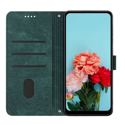 For Infinix Zero 30 4G Skin Feel Stripe Pattern Leather Phone Case with Lanyard(Green) - Infinix Cases by PMC Jewellery | Online Shopping South Africa | PMC Jewellery | Buy Now Pay Later Mobicred